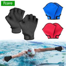 Luvas de natação webbed luvas aquáticas à prova dwaterproof água luvas de treinamento de natação pás de mão sem dedos aqua nadadeiras luvas para homens - Image 1