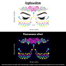 Luminosa Tatuagem Temporária Adesivos, Impermeável, Brilham no Escuro, Ideal para Festas, Festivais de Música, Eventos Especiais - Image 4