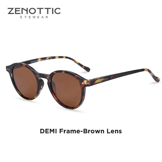 Zenottic Óculos de Sol Pequenos Redondos Vintage Polarizados UV400