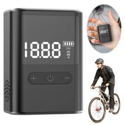 Bomba de ar elétrica com display digital, bomba de ar sem fio, compressor de ar portátil multifuncional, acessórios universais para ciclismo, 100 PSI - Image 1