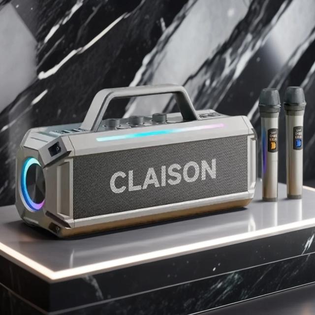 Máquina de Karaokê 300W 2 Microfones Sem Fio RGB BT/AUX/USB/TF para Festa
