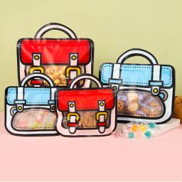 Saco De Embalagem De Presente Criativo, Forma De Mochila Bonito Dos Desenhos Animados, Doces, Lanche, Sacos Auto-Bloqueio Para Crianças, Decoração De Festa De Aniversário, Saco De Presentes, 10Pcs - Image 6