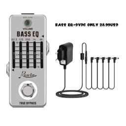 Rowin LEF-317B baixo eq pedal 5 banda equalizador pedais para baixo guitarra com 5 banda gráfico mini tamanho true bypass - Image 1