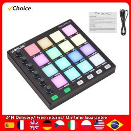 MIDI Controller Beat Maker Machine, 6 botões Assignable, Note Repeat, botões de nível completo, Mini Controller Pad, USB para produção musical - Image 1