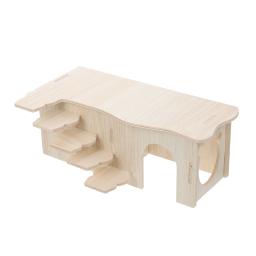 Multifuncional Hideout Wooden House, Brinquedos Multifuncionais Hamster, Casa de esconderijo para pequeno animal de estimação cobaia - Image 1