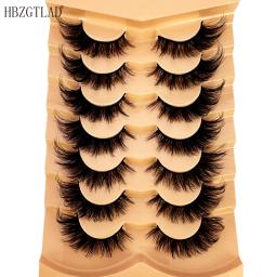 3D Cílios Postiços Naturais, 5D Cílios Fofos, Mangá Cruz Macia, Extensão dos Cílios Wispy, Nova Maquiagem, 7 Pares - Image 3