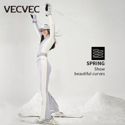 Vecvec-terno de esqui quente para mulheres, terno respirável, à prova de vento, impermeável, jaqueta de neve, esportes ao ar livre - Image 4