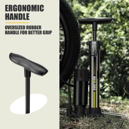 Bomba de bicicleta de nível profissional BEELORD com medidor de pressão - Adaptadores de válvula Presta/Schrader de agulha de inflação de bola MAX 160 PSI - Image 5