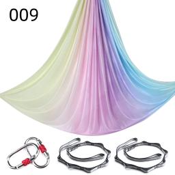 Conjunto de rede de ioga aérea, estilo gradiente 1 sedas aéreas, cinto de fitness para ginásio, estúdio de ioga interior, novo, 6m - Image 5