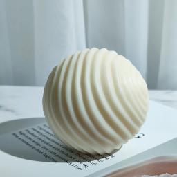Água ondulação bola molde de vela silicone listras geométricas gesso epóxi aromaterapia sabão artesanal hóquei no gelo molde decoração da sua casa - Image 1