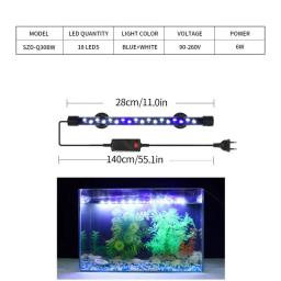 Luz de aquário LED com economia de energia, suprimentos para aquário, luz de espectro completo, acessórios para aquário, 18-38 cm, 90-260V - Image 3