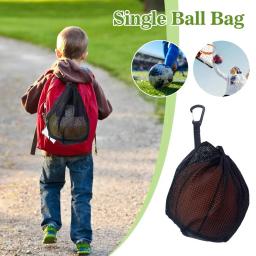 Saco de bola única saco de malha para transporte único vôlei basquete futebol vôlei saco de malha bolsa de bola clipe em - Image 3