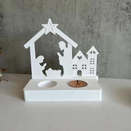 Casa De Natal Moldes De Argila De Concreto, Molde De Gesso De Gesso, Decoração De Casa, Halloween Xmas Tree, Jesus Tree Resin Mold - Image 1