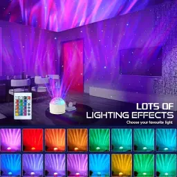 Céu estrelado galáxia aurora projetor luz led night light remoto rgb 16 cores ondulação de água lâmpada do projetor festa decoração do quarto presente - Image 3