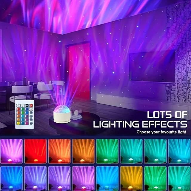 Projetor de Luz LED Galáxia Aurora 16 Cores RGB