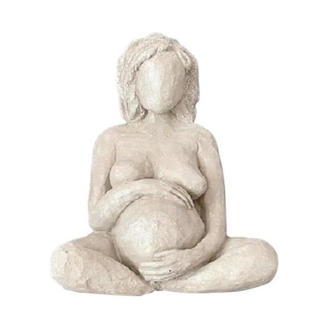 Estátua Esculpida de Nascimento Nu com Bebê: Decoração Moderna para Escritório e Quarto