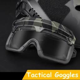 Óculos tático à prova de vento proteção caça tiro treinamento óculos segurança aitsoft paintball combate óculos claros - Image 3