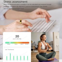 Monitor de Saúde Anel Inteligente Dinâmico para Homens e Mulheres, Medição de Freqüência Cardíaca, Registro de Exercícios, Stress Testing, SmartRing, Pk R02, R03 - Image 3
