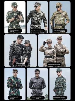 Conjunto de orme Camuflado Masculino: Roupa Tática de Desempenho Regular para Treinamento Militar e Trabalho de Campo (Es... - Image 3