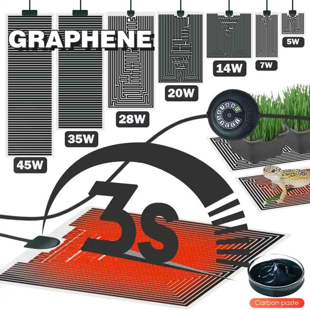 Almofada de aquecimento para terrário de répteis, Aquecedor com controle de temperatura, Jardim interior, Aquecedor de plantas, 5-45W - Image 1