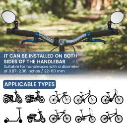Bicicleta ajustável retrovisores, à prova de ruptura, guidão de bicicleta, espelho retrovisor, rotação de 360 °, 2pcs - Image 4