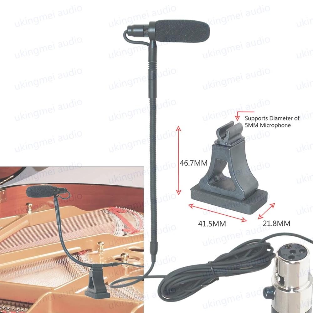 Clip-On Piano Microfone Instrumento Musical, Shure Sistema sem fio, 48V Fantasma Entrada de Alimentação, Gooseneck flexível, Mike Condensador - Image 1