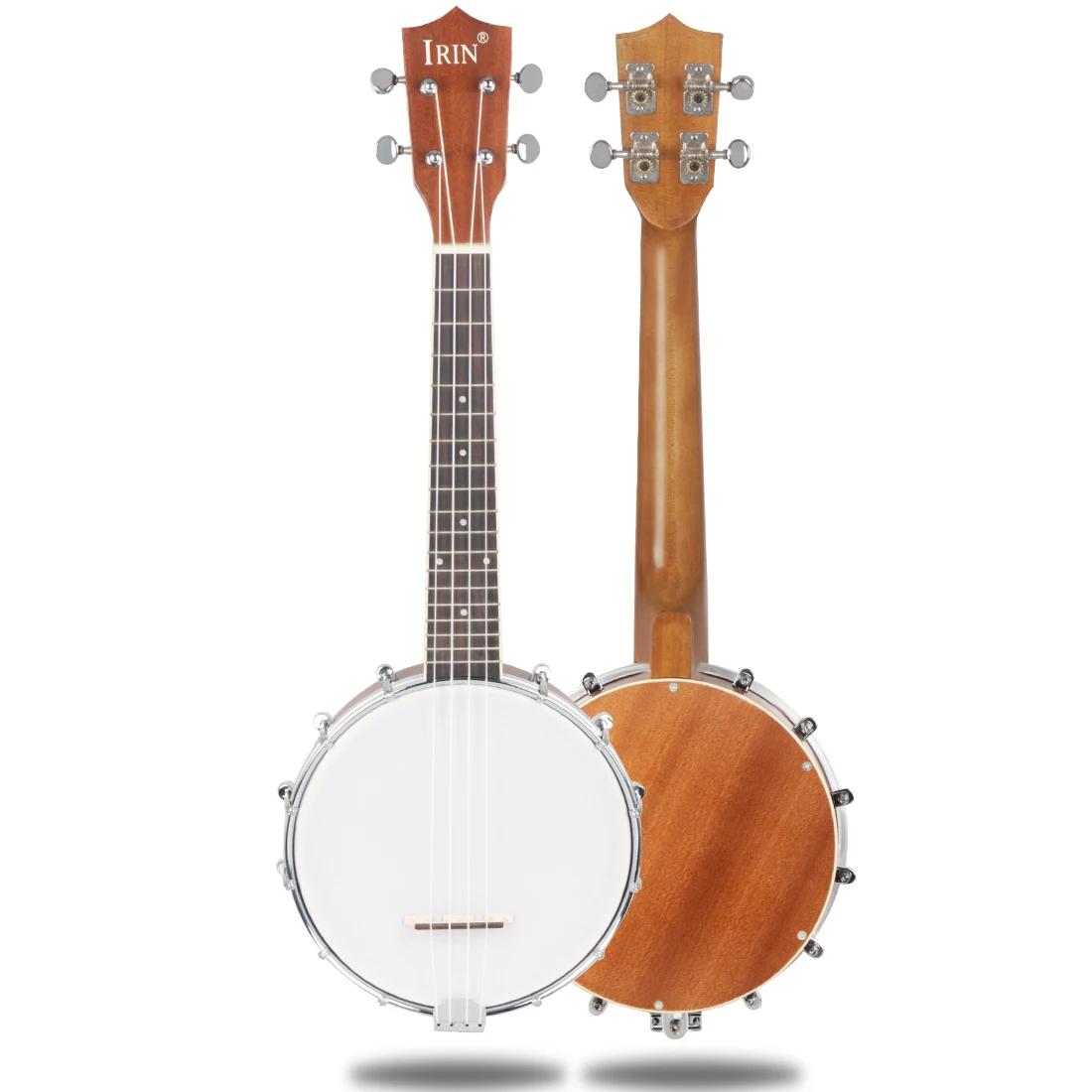 IRIN-Professional Bege Pescoço Rosewood Fingerboard Banjo com Alça Tuner, pano de limpeza e Saco, Escolhas Acessórios, 4 Cordas - Image 1