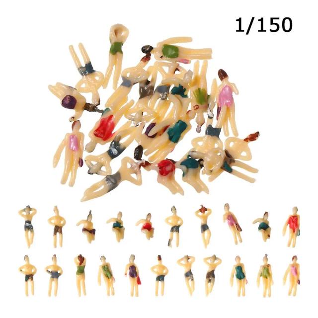 Figuras de Passageiros em Escala 1:25/1:30 - Kit com 10 Peças em Diferentes Poses para Cenários de Trem