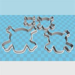 Quatro Especificações Cartoon Personagens Pirata Ícone Crânio, Moldes De Plástico, Bolo Fondant Ferramentas, Biscoito Sushi e Cortadores De Frutas - Image 4