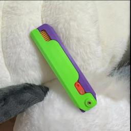 Impressão 3D Gravity Knife, Cub pequena faca de rabanete, Folding Shrink Comb, Pet Dog Comb, Mini Modelo Pingente, Push Card Descompressão Toy - Image 5