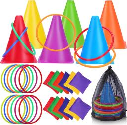 Cone de agilidade e anel treinamento brinquedo para crianças, esportes ao ar livre, equipamento de futebol, futebol treinamento cones - Image 1