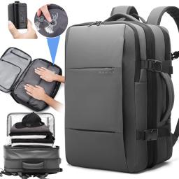 Mochila de compressão a vácuo expansível de grande capacidade com bomba de ar embutida Bolsa masculina casual para viagem e deslocamento - Image 5