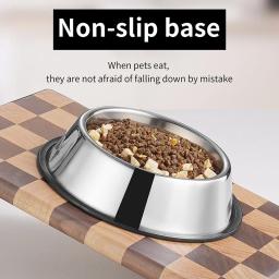 Grande capacidade aço inoxidável pet alimentação tigela, gato e cão beber tigela, alimentador de metal, durável, fácil de limpar - Image 4