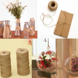 Fio de juta natural para artesanato DIY, empacotamento durável, corda de embalagem artesanal, corda fina, artesanato, 100m - Image 2