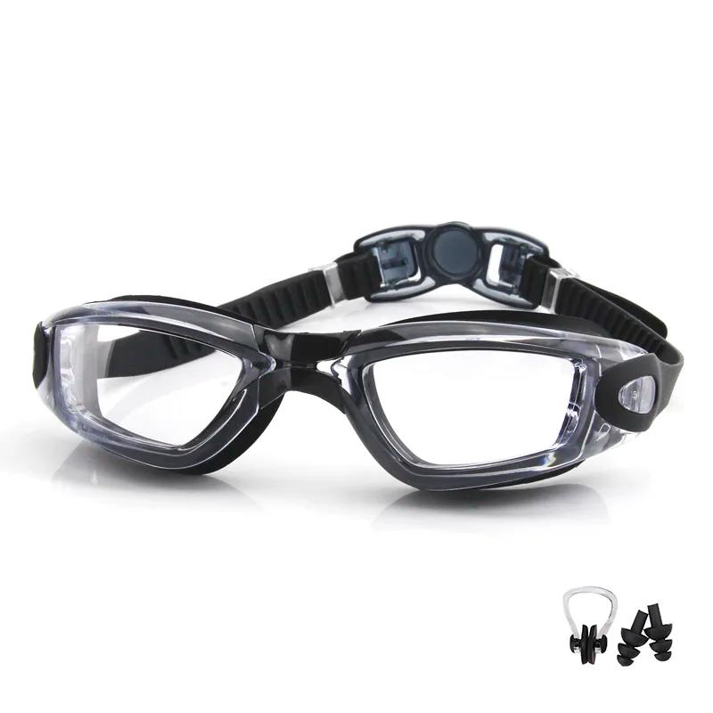Óculos de natação impermeáveis para homens e mulheres, anti-nevoeiro, proteção UV, silicone, ajustável, piscina adulta, óculos de mergulho - Image 1