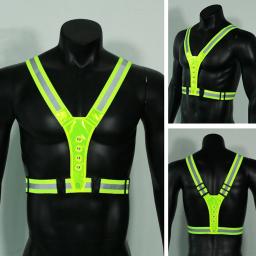 Coletes de segurança reflexivos com luz LED, Colete ajustável, Jaqueta elástica, Colete de ciclismo, 3 modos de luz, Colete esportivo - Image 3