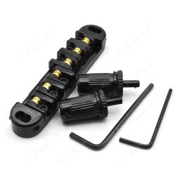 Rolo sela tune-o-matic ponte de guitarra com 2 pinos para lp guitarra elétrica peças acessórios prata preto - Image 6