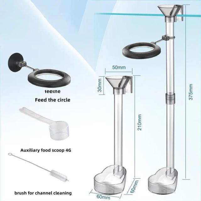 Kit Multifuncional de Dispensador de Alimentos para Aquário com Tubo de Grande Capacidade para Peixes