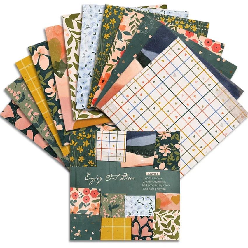 24 folhas desfrutar para fora da porta artesanato almofadas de papel corte dados arte fundo origami scrapbooking cartão fazendo - Image 1