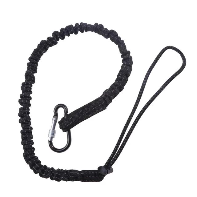 Bungee Tether Tool com Mosquetão: Corda de Segurança Aérea para Escalada e Trabalho Anti-Falling