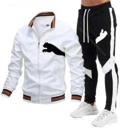 Conjunto de treino de beisebol masculino, jaqueta gola, moletom com zíper, calça emendada, roupas de corrida, novo, 2022, 2024 - Image 5