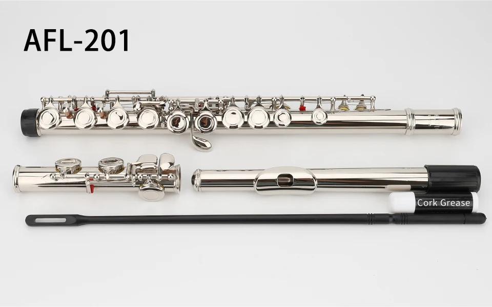 ANMUTIG-C Flauta chave, cuproníquel, prata niquelado, instrumento de concerto com E, fechar e abrir buracos, 16, 17 - Image 1