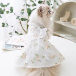 Vestidos xadrez listrados com arco para gatos, Pet Clothes, Puppy Princess Dress, Kitten Dog Sphynx Clothing - Image 3