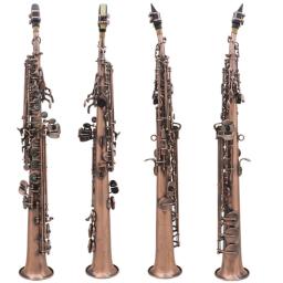 SLADE-Latão Saxofone Soprano Direto, Professional Bb Sax Plano, Natural Shell, Key Carve Padrão, multicolorido - Image 5