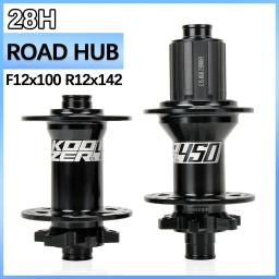 Koozer 450 cubo traseiro 12x142 através do eixo 12x100 cubo dianteiro 28h hgr xdr msr cubo 28 furos cascalho bicicleta de estrada disco cubos - Image 1