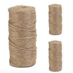 100m/rolo corda de cânhamo natural juta corda de serapilheira que envolve cabos linha diy scrapbooking artesanato decoração festa de casamento presente - Image 1