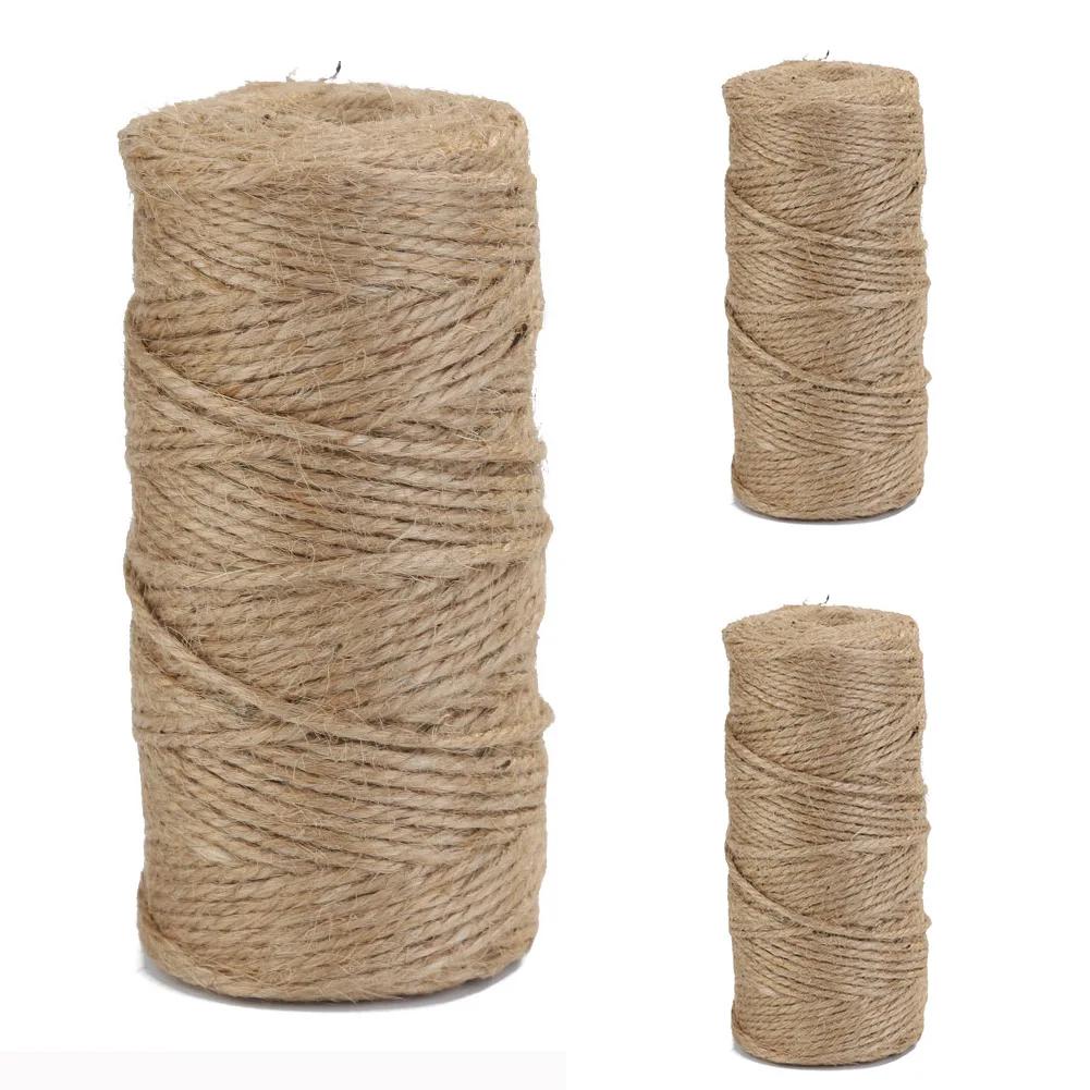 100m/rolo corda de cânhamo natural juta corda de serapilheira que envolve cabos linha diy scrapbooking artesanato decoração festa de casamento presente - Image 1