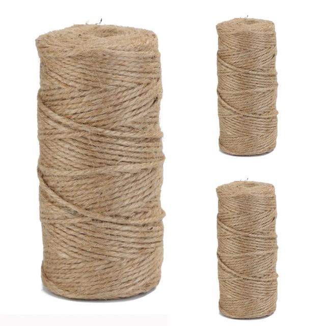 Corda de Cânhamo Natural de 100m para DIY, Scrapbooking e Decoração de Festas e Casamentos
