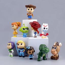 Action Figure Modelo Bonecas para Crianças, Cartoon Movie Toy Story, Woody Buzz Lightyear, Versão Q, Brinquedos Infantis, Presente de Natal, 10 peças por conjunto - Image 1