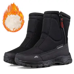 Botas de neve externas confortáveis internas quentes com revestimento isolado à prova d'água de inverno masculino - Image 1
